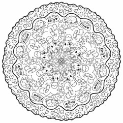 Mandala à télécharger-Kitty &co